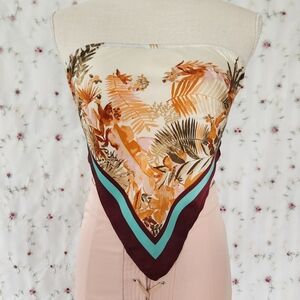 Tropical Scarf Tube Top